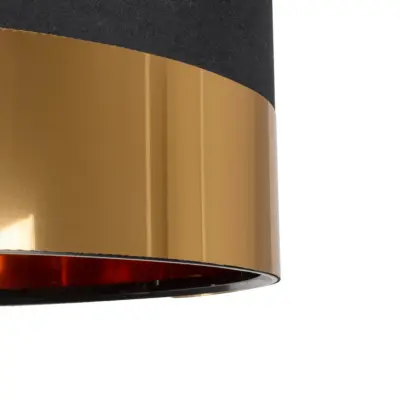 LEDTM® ZYKLUS 203-0100 Μοντέρνο Κρεμαστό Φωτιστικό Καπέλο Μονόφωτο 1 x E27 IP20 Μαύρο Ύφασμα με Χρυσό Μέταλλο - Μ36 x Π36 x Υ25cm - Image 8