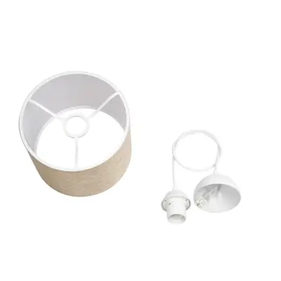 LEDTM® BLAZE 203-0107 Μοντέρνο Κρεμαστό Φωτιστικό Καπέλο Μονόφωτο 1 x E27 IP20 Μπεζ Ύφασμα - Μ22 x Π22 x Υ20cm - Image 11