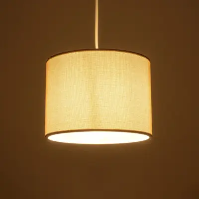 LEDTM® BLAZE 203-0107 Μοντέρνο Κρεμαστό Φωτιστικό Καπέλο Μονόφωτο 1 x E27 IP20 Μπεζ Ύφασμα - Μ22 x Π22 x Υ20cm - Image 3