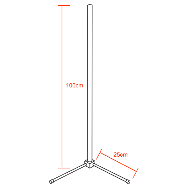 Μοντέρνο Minimal Επιδαπέδιο Μαύρο Φωτιστικό 100cm LED 20 Watt με Ασύρματο Χειριστήριο Αφής 2.4G RF & Dimmer RGBW+WW Πολύχρωμο - Ψυχρό - Ημέρας - Θερμό LEDTM ALIEN Design GLOBO-100-9 - Image 2