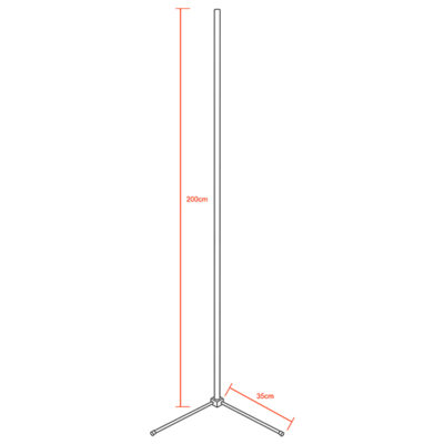 Alternative view of Μοντέρνο Minimal Επιδαπέδιο Μαύρο Φωτιστικό 200cm LED 40 Watt με Ασύρματο Χειριστήριο 2.4G RF & Dimmer RGBW+WW Πολύχρωμο - Ψυχρό - Ημέρας - Θερμό LEDTM ALIEN Design GLOBO-200-9