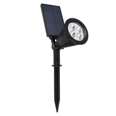 LEDTM® 85709 Μαύρο Προβολάκι Σποτ Κήπου Πλαστικό Καρφωτό LED HIGH POWER 8W 800lm με Ενσωματωμένη Μπαταρία 2200mAh - Φωτοβολταϊκό Πάνελ με Αισθητήρα Ημέρας-Νύχτας Αδιάβροχo IP67 Θερμό Λευκό 3000K - Image 3