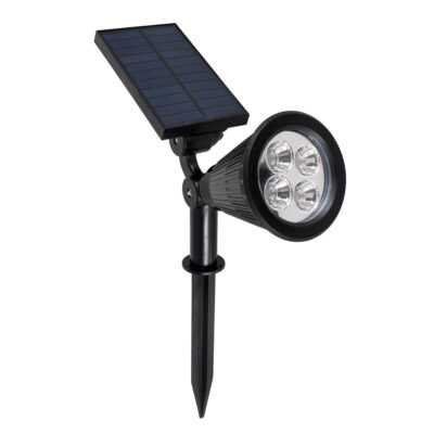 LEDTM® 85709 Μαύρο Προβολάκι Σποτ Κήπου Πλαστικό Καρφωτό LED HIGH POWER 8W 800lm με Ενσωματωμένη Μπαταρία 2200mAh - Φωτοβολταϊκό Πάνελ με Αισθητήρα Ημέρας-Νύχτας Αδιάβροχo IP67 Θερμό Λευκό 3000K - Image 4