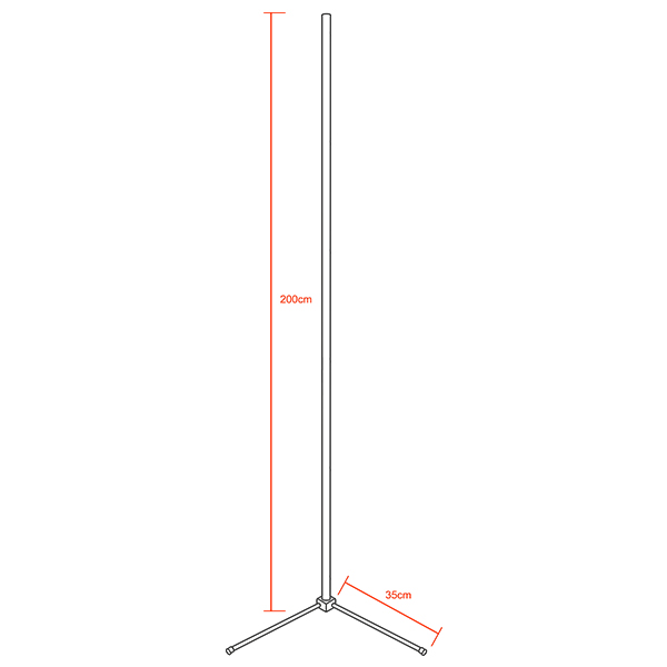 Μοντέρνο Minimal Επιδαπέδιο Μαύρο Φωτιστικό 200cm LED 32 Watt με Ασύρματο Χειριστήριο Αφής 2.4G RF & Dimmer CCT - Ψυχρό - Ημέρας - Θερμό LEDTM ALIEN Design GLOBO-200-10 - Image 2