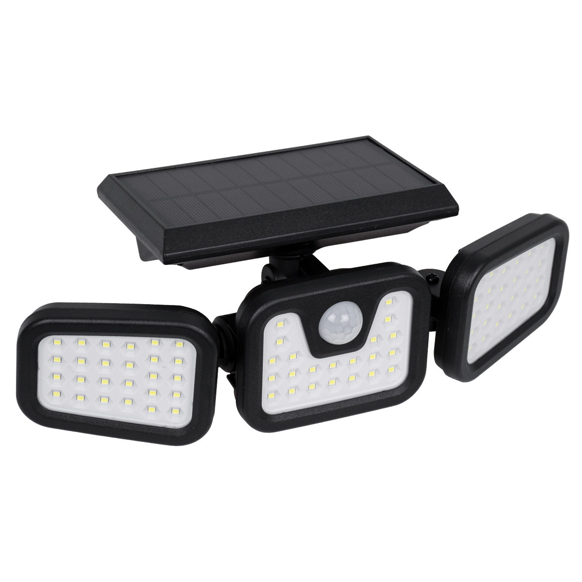 LEDTM® 85713 Αυτόνομος Ηλιακός Προβολέας με Τρεις Περιστρεφόμενες Κεφαλές LED SMD 2835 40W 2000lm με Ενσωματωμένη Μπαταρία 2400mAh - Φωτοβολταϊκό Πάνελ με Αισθητήρα Ημέρας-Νύχτας - PIR Αισθητήρα Κίνησης Αδιάβροχο IP65 Ψυχρό Λευκό 6000K - Image 2