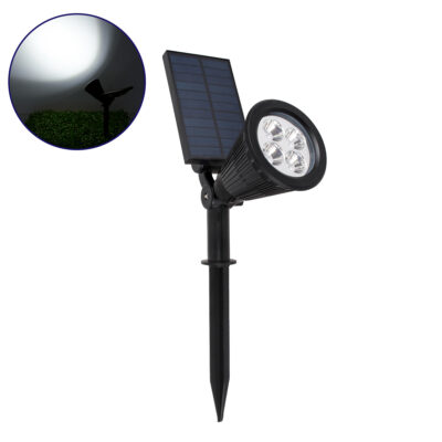 Alternative view of LEDTM® 85710 Μαύρο Προβολάκι Σποτ Κήπου Πλαστικό Καρφωτό LED HIGH POWER 8W 800lm με Ενσωματωμένη Μπαταρία 2200mAh - Φωτοβολταϊκό Πάνελ με Αισθητήρα Ημέρας-Νύχτας Αδιάβροχo IP67 Ψυχρό Λευκό 6000K