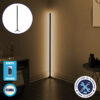 Μοντέρνο Minimal Επιδαπέδιο Μαύρο Φωτιστικό 100cm LED 16 Watt με Ασύρματο Χειριστήριο RF & Dimmer Φυσικό Λευκό 4500k LEDTM ALIEN Design GLOBO-100-2