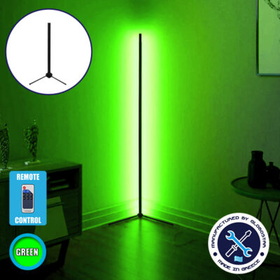 Μοντέρνο Minimal Επιτραπέζιο Μαύρο Φωτιστικό 50cm LED 8 Watt με Ασύρματο Χειριστήριο RF & Dimmer Πράσινο LEDTM ALIEN Design GLOBO-50-5