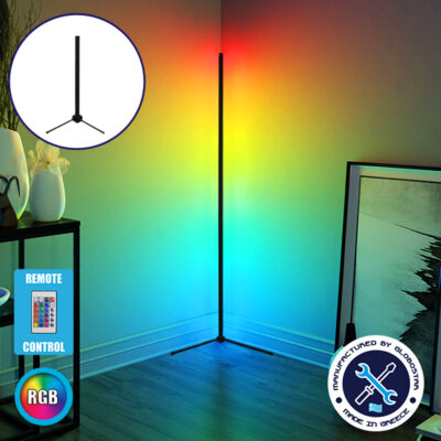 Μοντέρνο Minimal Επιτραπέζιο Μαύρο Φωτιστικό 50cm LED 8 Watt με Ασύρματο Χειριστήριο RF & Dimmer RGB Πολύχρωμο LEDTM ALIEN Design GLOBO-50-8
