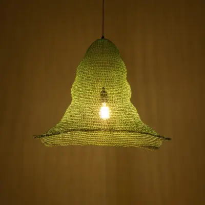 LEDTM® KENTUCKY 01894 Vintage Κρεμαστό Φωτιστικό Πλέγμα Μονόφωτο 1 x E27 IP20 Τιρκουάζ Μέταλλο - Μ60 x Π60 x Υ52cm - Image 3