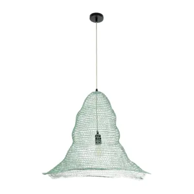 LEDTM® KENTUCKY 01894 Vintage Κρεμαστό Φωτιστικό Πλέγμα Μονόφωτο 1 x E27 IP20 Τιρκουάζ Μέταλλο - Μ60 x Π60 x Υ52cm - Image 4
