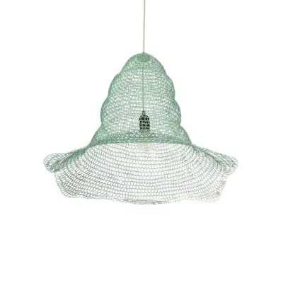 LEDTM® KENTUCKY 01894 Vintage Κρεμαστό Φωτιστικό Πλέγμα Μονόφωτο 1 x E27 IP20 Τιρκουάζ Μέταλλο - Μ60 x Π60 x Υ52cm - Image 6