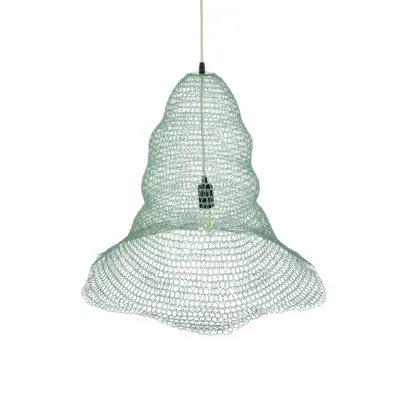LEDTM® KENTUCKY 01894 Vintage Κρεμαστό Φωτιστικό Πλέγμα Μονόφωτο 1 x E27 IP20 Τιρκουάζ Μέταλλο - Μ60 x Π60 x Υ52cm - Image 7