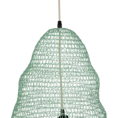 LEDTM® KENTUCKY 01894 Vintage Κρεμαστό Φωτιστικό Πλέγμα Μονόφωτο 1 x E27 IP20 Τιρκουάζ Μέταλλο - Μ60 x Π60 x Υ52cm - Image 8