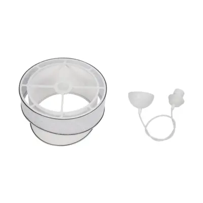 LEDTM® SONIA 203-0115 Μοντέρνο Κρεμαστό Φωτιστικό Καπέλο Μονόφωτο 1 x E27 IP20 Λευκό Ύφασμα με Ασημί Λεπτομέρεια -Μ30 x Π30 x Υ24 cm - Image 10