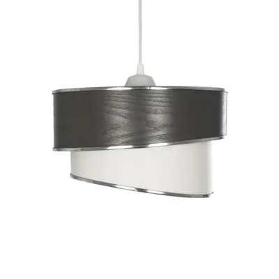 LEDTM® SONIA 203-0116 Μοντέρνο Κρεμαστό Φωτιστικό Καπέλο Μονόφωτο 1 x E27 IP20 Σκούρο Γκρι & Λευκό Ύφασμα με Ασημί Λεπτομέρεια - Μ30 x Π30 x Υ90 cm - Image 5