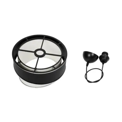 LEDTM® SONIA 203-0118 Μοντέρνο Κρεμαστό Φωτιστικό Καπέλο Μονόφωτο 1 x E27 IP20 Μαύρο & Λευκό Ύφασμα με Ασημί Λεπτομέρεια - Μ30 x Π30 x Υ90 cm - Image 10