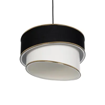 LEDTM® SONIA 203-0120 Μοντέρνο Κρεμαστό Φωτιστικό Καπέλο Μονόφωτο 1 x E27 IP20 Μαύρο & ΑσπροΎφασμα - Μ30 x Π30 x Υ24 cm - Image 6