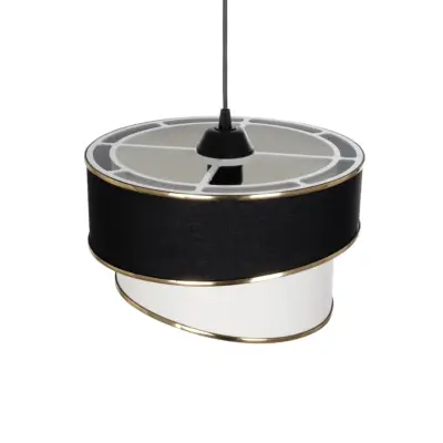 LEDTM® SONIA 203-0120 Μοντέρνο Κρεμαστό Φωτιστικό Καπέλο Μονόφωτο 1 x E27 IP20 Μαύρο & ΑσπροΎφασμα - Μ30 x Π30 x Υ24 cm - Image 7