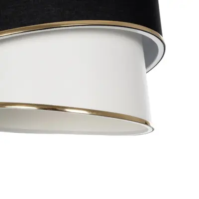 LEDTM® SONIA 203-0120 Μοντέρνο Κρεμαστό Φωτιστικό Καπέλο Μονόφωτο 1 x E27 IP20 Μαύρο & ΑσπροΎφασμα - Μ30 x Π30 x Υ24 cm - Image 8