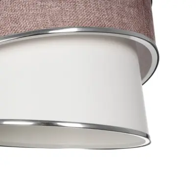 LEDTM® SONIA 203-0122 Μοντέρνο Κρεμαστό Φωτιστικό Καπέλο Μονόφωτο 1 x E27 IP20 Ροζ & Λευκό Ύφασμα με Ασημί Λεπτομέρεια - Μ30 x Π30 x Υ90 cm - Image 8