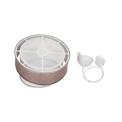 LEDTM® SONIA 203-0122 Μοντέρνο Κρεμαστό Φωτιστικό Καπέλο Μονόφωτο 1 x E27 IP20 Ροζ & Λευκό Ύφασμα με Ασημί Λεπτομέρεια - Μ30 x Π30 x Υ90 cm - Image 10
