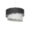 LEDTM® SONIA 203-0123 Μοντέρνο Κρεμαστό Φωτιστικό Καπέλο Μονόφωτο 1 x E27 IP20 Γκρι & Λευκό Ύφασμα με Ασημί Λεπτομέρεια - Μ30 x Π30 x Υ90 cm