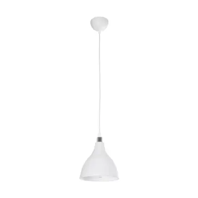 LEDTM® RADE 203-0126 Μοντέρνο Κρεμαστό Φωτιστικό Καμπάνα Μονόφωτο 1 x E27 IP20 Λευκό με Ασημί Πλαστικό - Μ18.5 x Π18.5 x Υ23cm - Image 4
