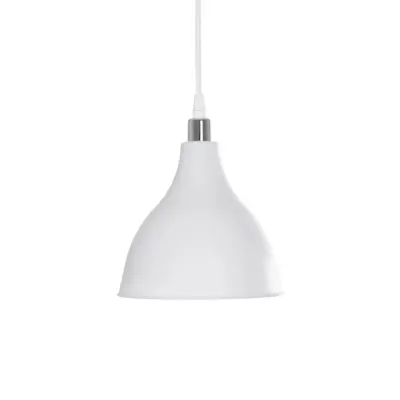 LEDTM® RADE 203-0126 Μοντέρνο Κρεμαστό Φωτιστικό Καμπάνα Μονόφωτο 1 x E27 IP20 Λευκό με Ασημί Πλαστικό - Μ18.5 x Π18.5 x Υ23cm - Image 5