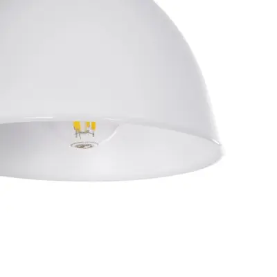 LEDTM® RADE 203-0126 Μοντέρνο Κρεμαστό Φωτιστικό Καμπάνα Μονόφωτο 1 x E27 IP20 Λευκό με Ασημί Πλαστικό - Μ18.5 x Π18.5 x Υ23cm - Image 8