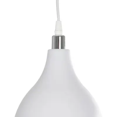 LEDTM® RADE 203-0126 Μοντέρνο Κρεμαστό Φωτιστικό Καμπάνα Μονόφωτο 1 x E27 IP20 Λευκό με Ασημί Πλαστικό - Μ18.5 x Π18.5 x Υ23cm - Image 9
