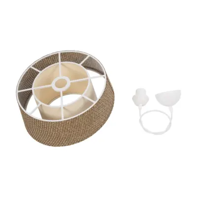 LEDTM® ALINA 203-0129 Μοντέρνο Κρεμαστό Φωτιστικό Καπέλο Μονόφωτο 1 x E27 IP20 Καφέ & Μπεζ Ύφασμα - Μ30 x Π30 x Υ20cm - Image 11
