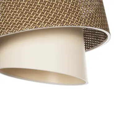 LEDTM® ALINA 203-0129 Μοντέρνο Κρεμαστό Φωτιστικό Καπέλο Μονόφωτο 1 x E27 IP20 Καφέ & Μπεζ Ύφασμα - Μ30 x Π30 x Υ20cm - Image 8