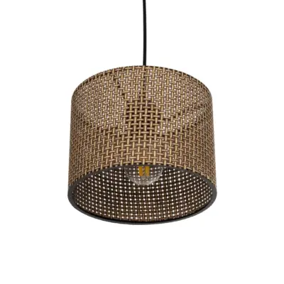 LEDTM® CLAIRIE 203-0132 Μοντέρνο Κρεμαστό Φωτιστικό Καπέλο Μονόφωτο 1 x E27 IP20 Καφέ Ύφασμα - Μ22 x Π22 x Υ18cm - Image 6