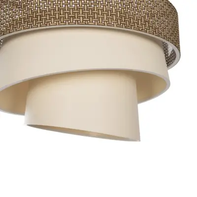 LEDTM® SIERA 203-0169 Μοντέρνο Κρεμαστό Φωτιστικό Καπέλο Μονόφωτο 1 x E27 IP20 Καφέ & Σκούρο Μπεζ Ύφασμα - Μ38 x Π38 x Υ26cm - Image 8