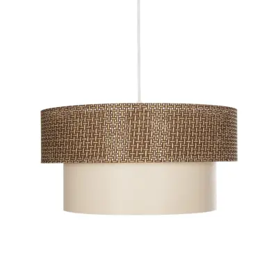 LEDTM® LIVI 203-0175 Μοντέρνο Κρεμαστό Φωτιστικό Καπέλο Μονόφωτο 1 x E27 IP20 Σκούρο Καφέ & Μπεζ Ύφασμα - Μ38 x Π38 x Υ30cm - Image 5