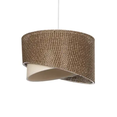 LEDTM® LILI 203-0177 Μοντέρνο Κρεμαστό Φωτιστικό Καπέλο Μονόφωτο 1 x E27 IP20 Σκούρο Καφέ & Μαύρο Ύφασμα - Μ30 x Π30 x Υ95cm