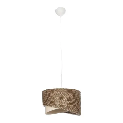 LEDTM® LILI 203-0177 Μοντέρνο Κρεμαστό Φωτιστικό Καπέλο Μονόφωτο 1 x E27 IP20 Σκούρο Καφέ & Μαύρο Ύφασμα - Μ30 x Π30 x Υ95cm - Image 4