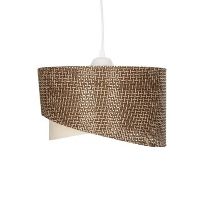 LEDTM® LILI 203-0177 Μοντέρνο Κρεμαστό Φωτιστικό Καπέλο Μονόφωτο 1 x E27 IP20 Σκούρο Καφέ & Μαύρο Ύφασμα - Μ30 x Π30 x Υ95cm - Image 5