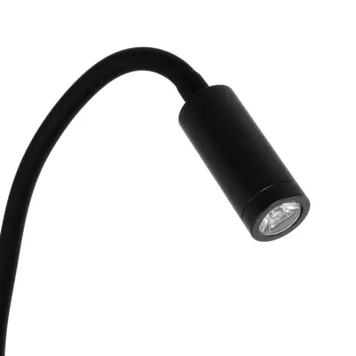 LEDTM® GOOSE 61695 Μοντέρνο Φωτιστικό Τοίχου - Απλίκα Ξενοδοχείου Reading Light με Φορτιστή USB 3A LED 6W 600lm 36° & 360° AC 220-240V IP20 Θερμό Λευκό 2700K - Bridgelux COB Chip & TÜV SÜD Driver - Μαύρο Ματ - Μ15.5 x Π22.5 x Υ30cm - 3 Χρόνια Εγγύηση - Image 5