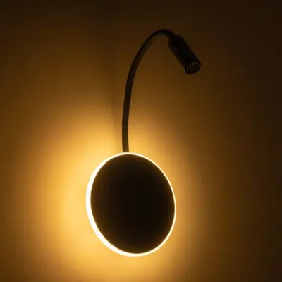 LEDTM® GOOSE 61695 Μοντέρνο Φωτιστικό Τοίχου - Απλίκα Ξενοδοχείου Reading Light με Φορτιστή USB 3A LED 6W 600lm 36° & 360° AC 220-240V IP20 Θερμό Λευκό 2700K - Bridgelux COB Chip & TÜV SÜD Driver - Μαύρο Ματ - Μ15.5 x Π22.5 x Υ30cm - 3 Χρόνια Εγγύηση - Image 9