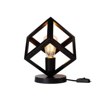 LEDTM® DISE 203-0272 Μοντέρνο Eπιτραπέζιο Φωτιστικό Μονόφωτο 1 x E27 IP20 Μαύρο Πλαστικό - Μ28 x Π28 x Υ29cm - Image 3
