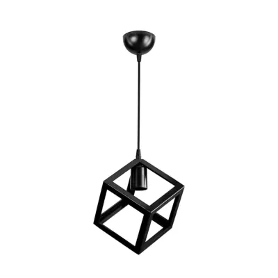 LEDTM® DISE 203-0274 Μοντέρνο Κρεμαστό Φωτιστικό Κύβος Μονόφωτο 1 x E27 IP20 Μαύρο Πλαστικό - Μ22 x Π22 x Υ24cm