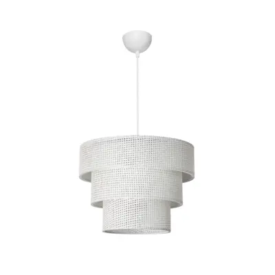 LEDTM® LEVEL 203-0275 Μοντέρνο Κρεμαστό Φωτιστικό Καπέλο Μονόφωτο 1 x E27 IP20 Λευκό Διάτρητο Ύφασμα - Μ38 x Π38 x Υ30cm