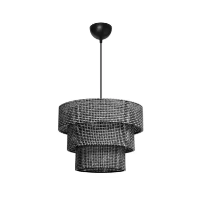 LEDTM® LEVEL 203-0276 Μοντέρνο Κρεμαστό Φωτιστικό Καπέλο Μονόφωτο 1 x E27 IP20 Γκρι Διάτρητο Ύφασμα - Μ38 x Π38 x Υ30cm