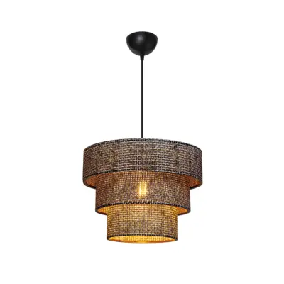 LEDTM® LEVEL 203-0276 Μοντέρνο Κρεμαστό Φωτιστικό Καπέλο Μονόφωτο 1 x E27 IP20 Γκρι Διάτρητο Ύφασμα - Μ38 x Π38 x Υ30cm - Image 3