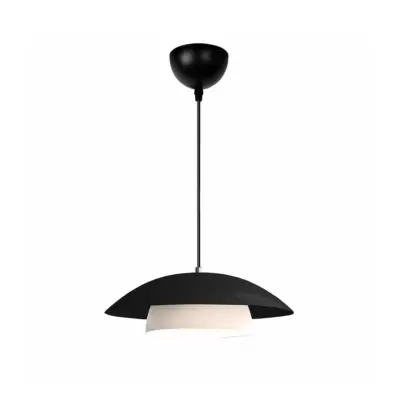 LEDTM® AURA 204-0117 Μοντέρνο Κρεμαστό Φωτιστικό Καμπάνα Μονόφωτο 1 x E27 IP20 Μαύρο & Λευκό Μέταλλο - Μ31 x Π31 x Υ27cm