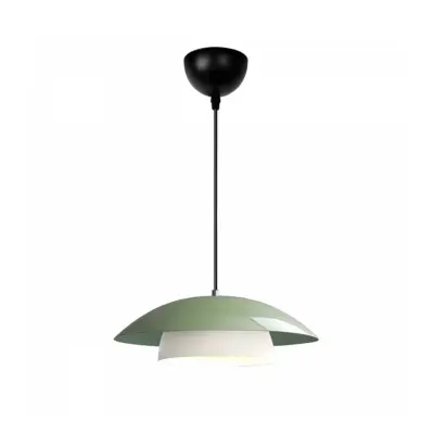 LEDTM® AURA 204-0119 Μοντέρνο Κρεμαστό Φωτιστικό Καμπάνα Μονόφωτο 1 x E27 IP20 Πράσινο & Λευκό Μέταλλο - Μ31 x Π31 x Υ27cm