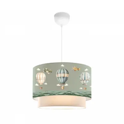LEDTM® BALLON 204-0120 Παιδικό Κρεμαστό Φωτιστικό Φιγούρα Μονόφωτο 1 x E27 IP20 Πολύχρωμο Ύφασμα - Μ30 x Π30 x Υ70cm