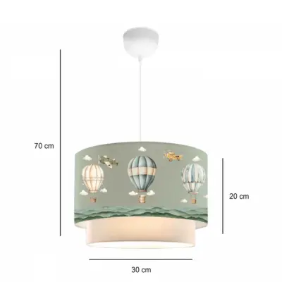 LEDTM® BALLON 204-0120 Παιδικό Κρεμαστό Φωτιστικό Φιγούρα Μονόφωτο 1 x E27 IP20 Πολύχρωμο Ύφασμα - Μ30 x Π30 x Υ70cm - Image 3